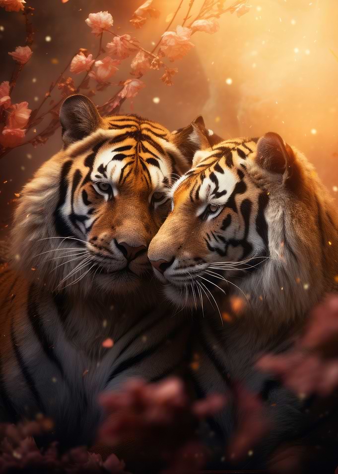 Tigers Romantic Love Peace