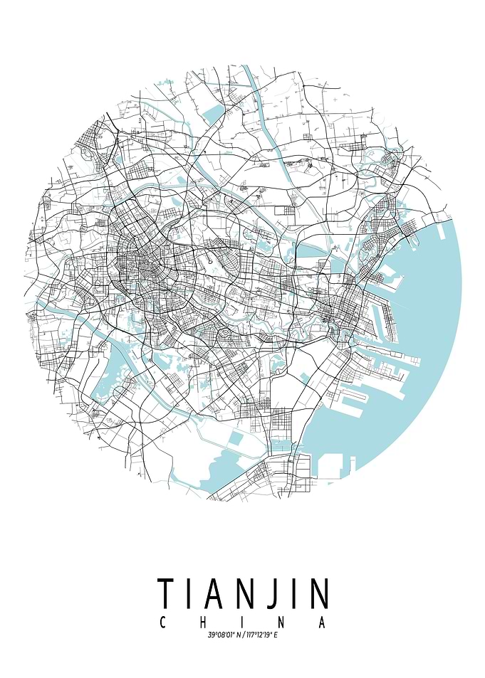 Tianjin City Map Circle
