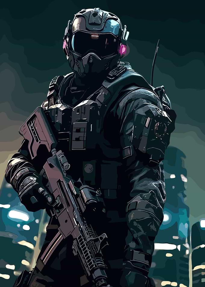 soldier with gun