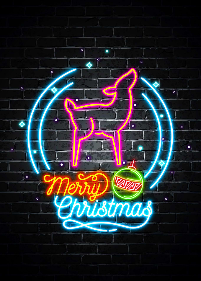 Merry christmas neon light