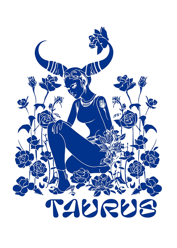 Blue portrait of Taurus