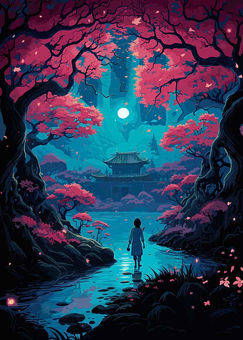 cherry blossom japan art