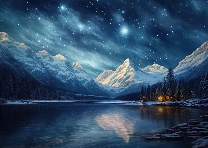 mountains night