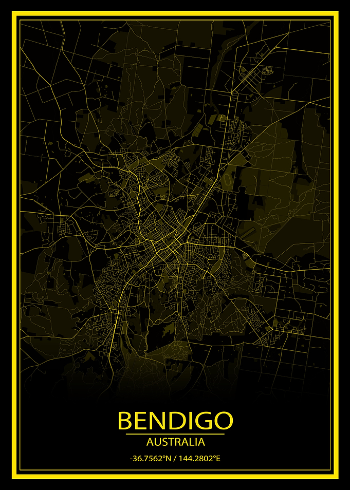 Bendigo AU Yellow City Map