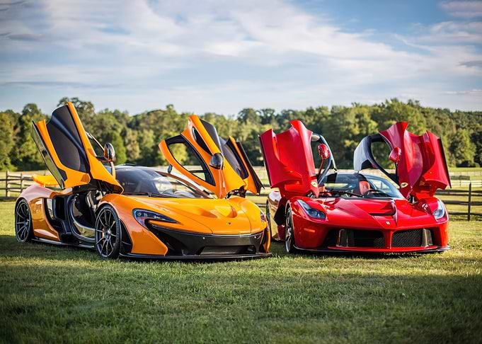 mclaren p1 ferrari red car