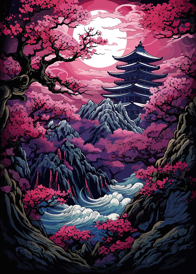 cherry blossom japan art