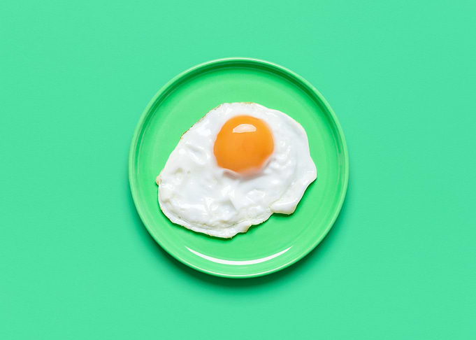 Fried egg on plate