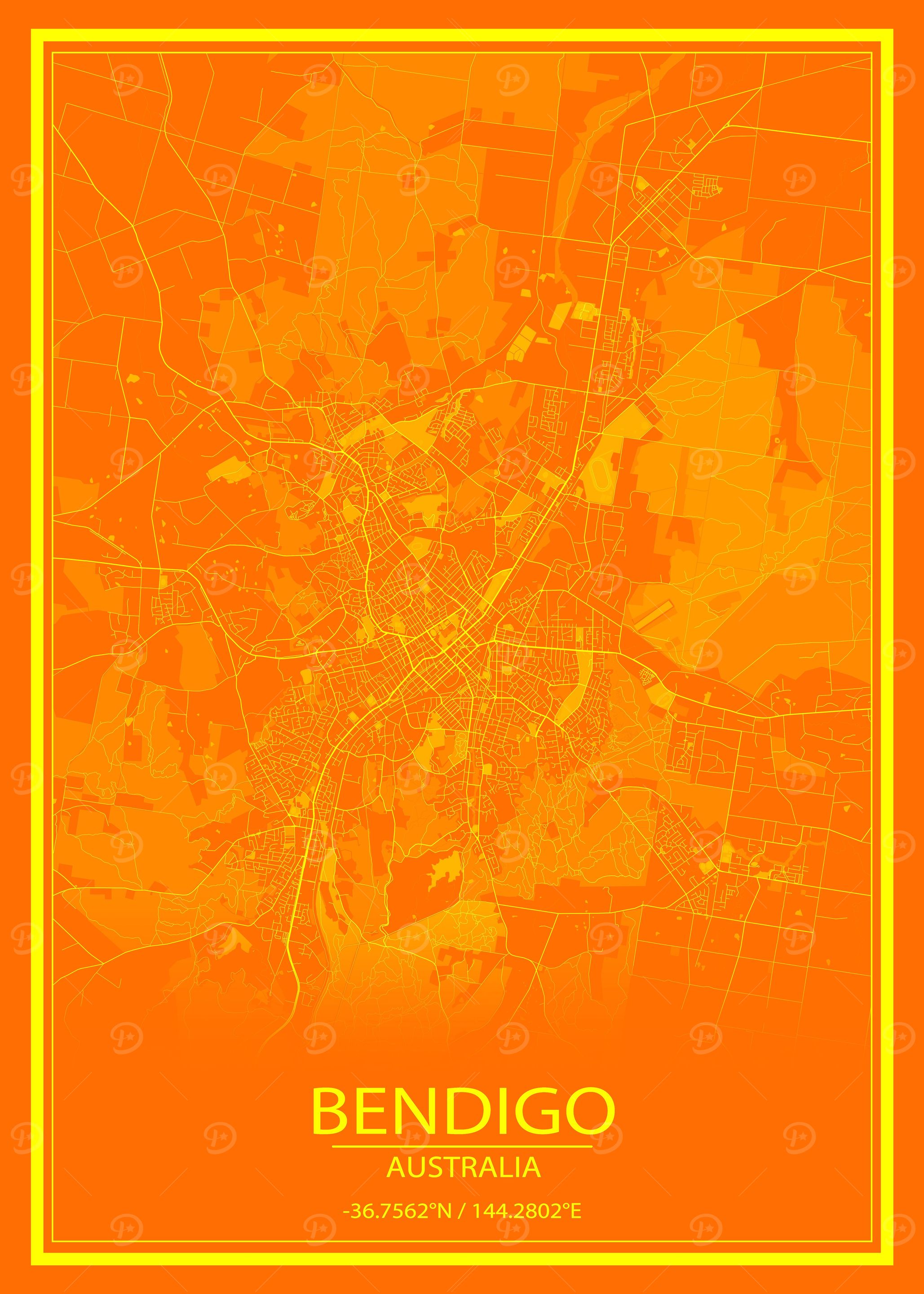 Bendigo AU Orange City Map