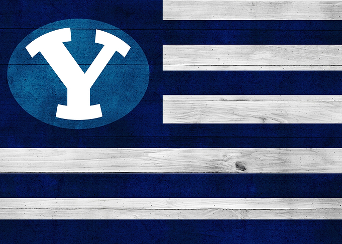 BYU Cougars Wood Flag