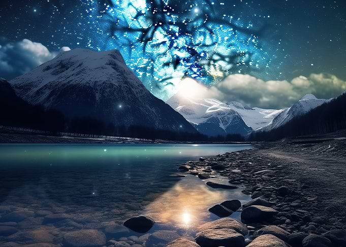 mountains night