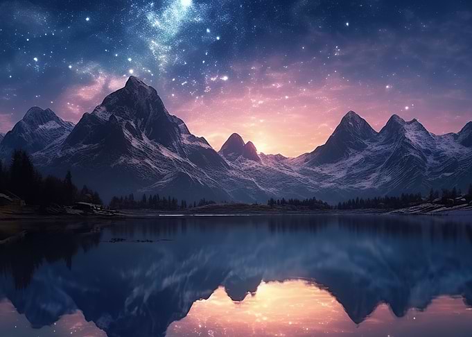 mountains night