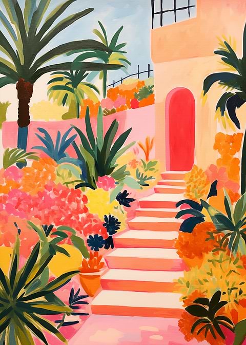 Tropical Delight — living room metal wall art
