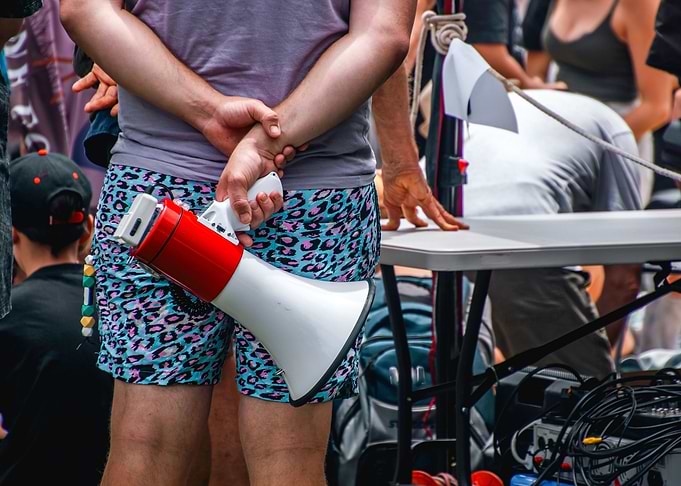 megaphone at protest