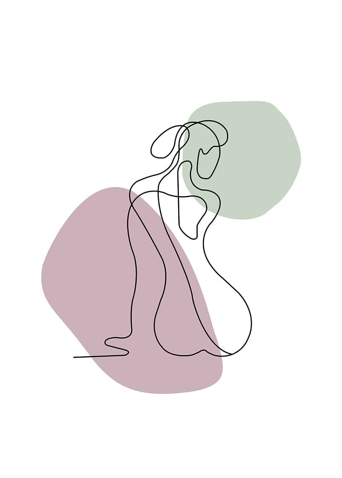Woman body one line
