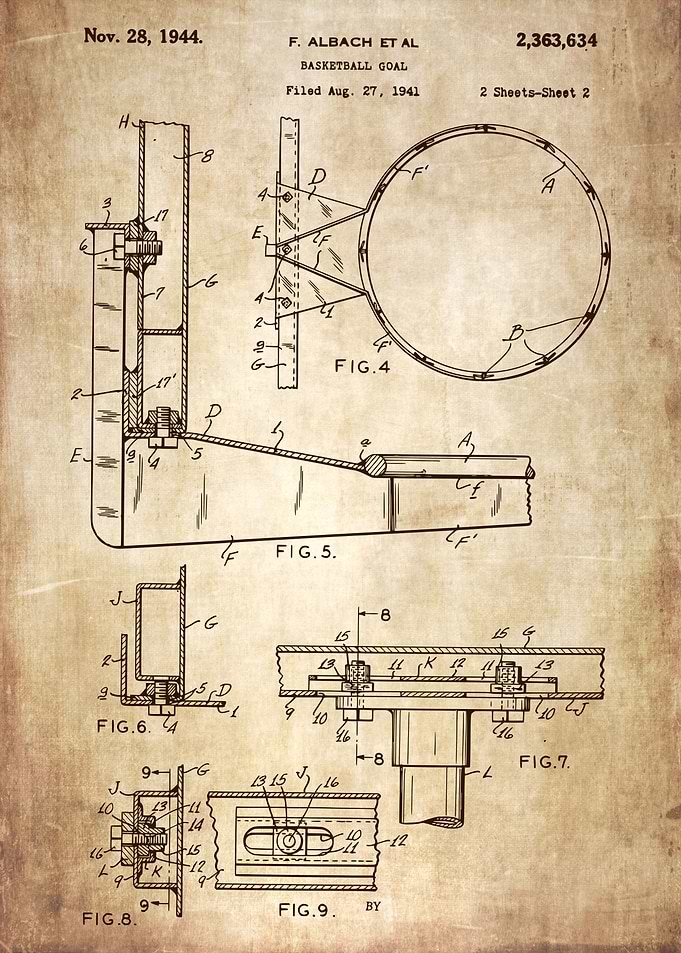 Basketball goal patent 2
