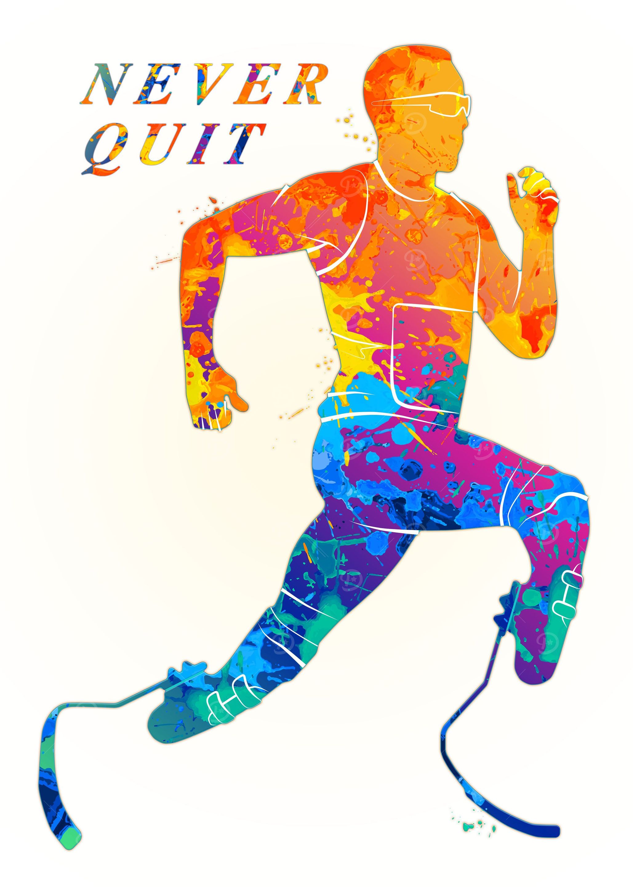 Disabled athlete running
