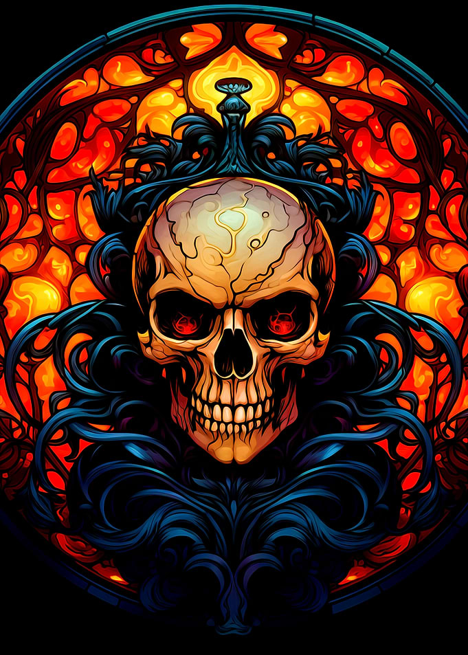 Stained Glass Skull