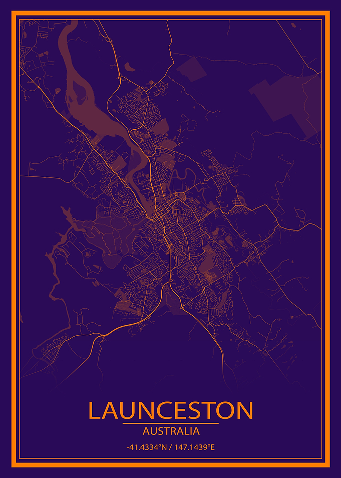 Launceston AUS Purple Map