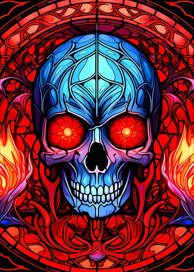 Stained Glass Skull