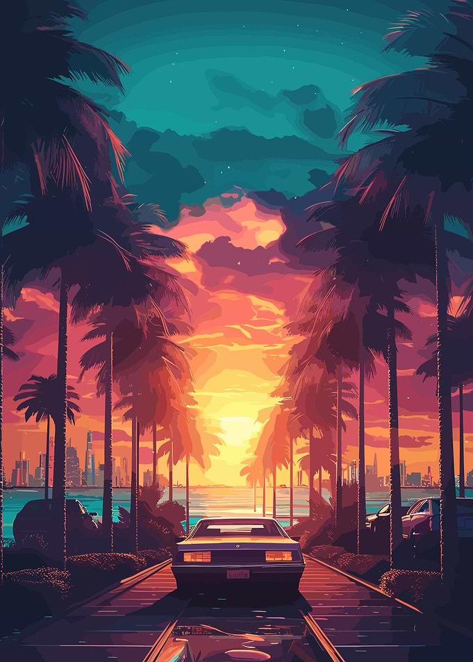 Sunset Streer Art