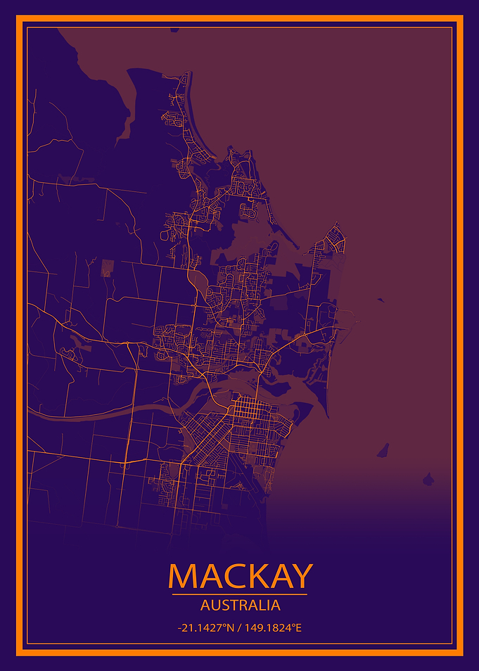 Mackay AUS Purple City Map