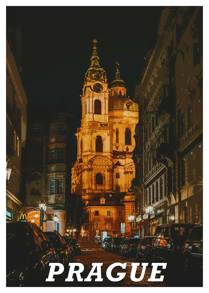 prague travel poster
