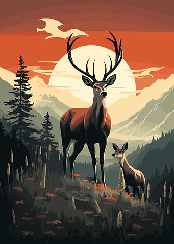 dear animal retro