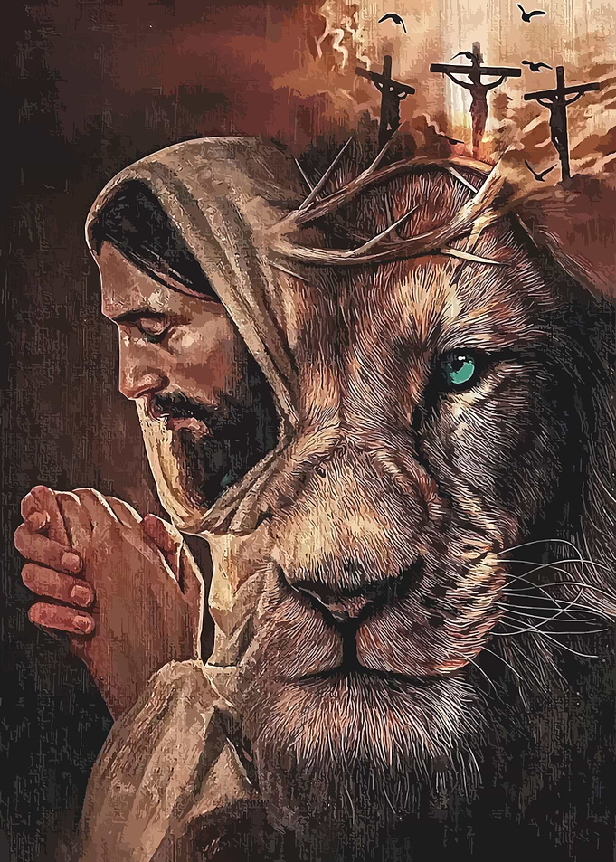Jesus and Lion Christian