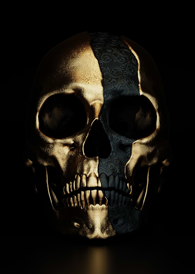 GEMINI 2 Black Gold Skull