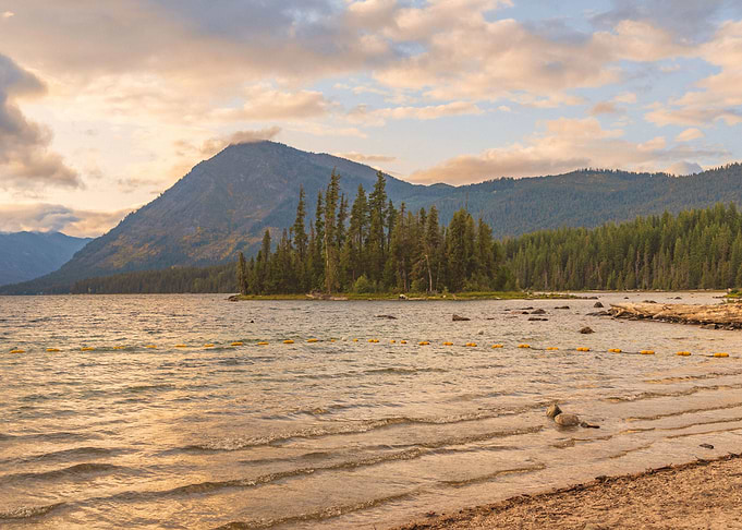 Mountains and Lake Sunset