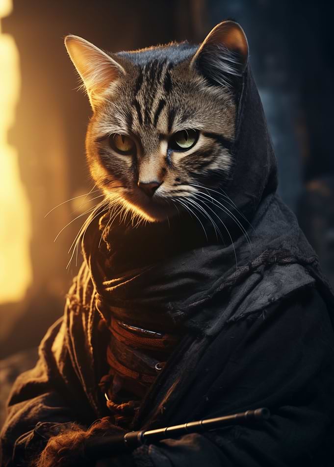 Funny Shinobi Ninja Cat