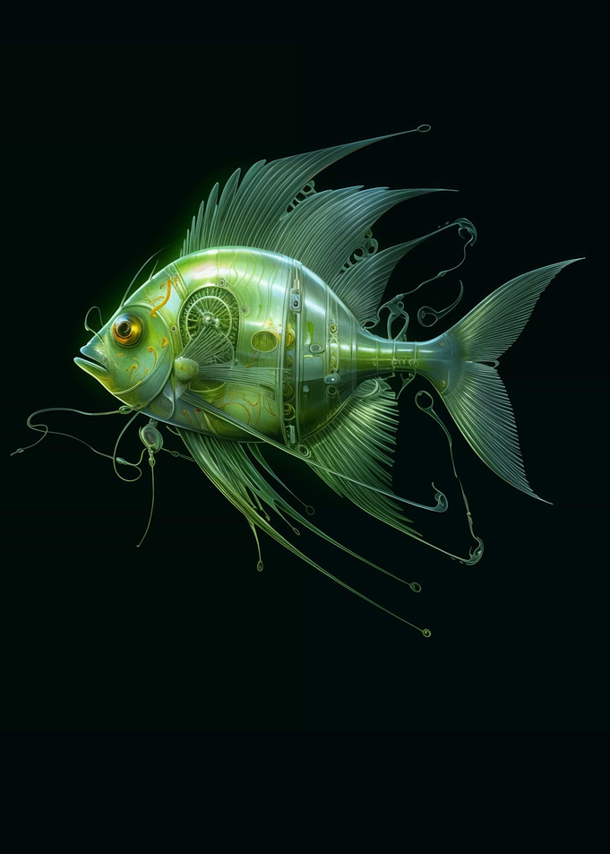 Green Steampunk fish
