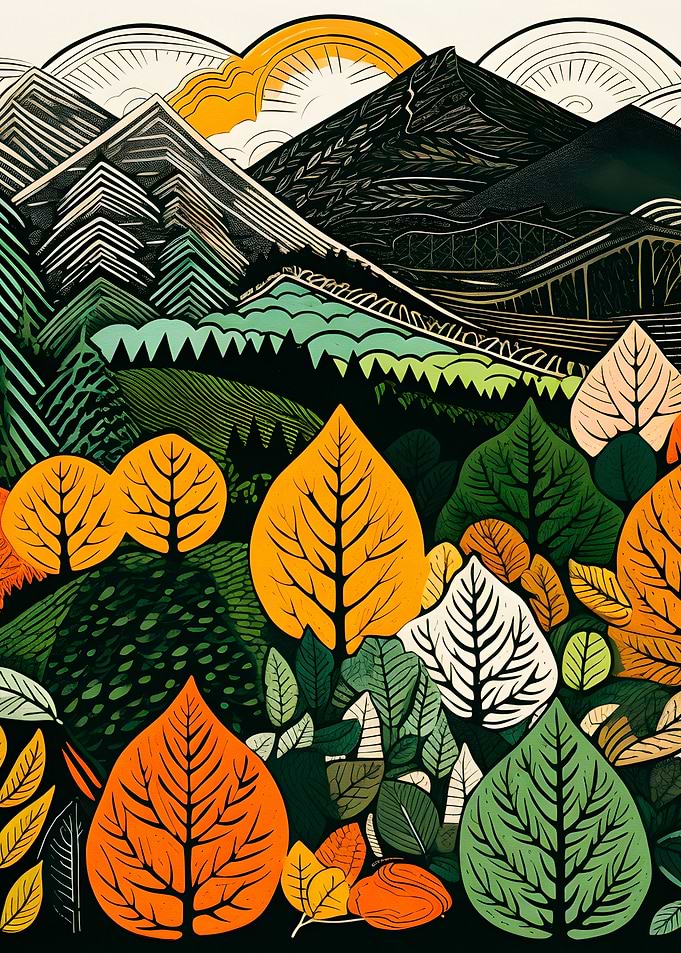 flat leaf landscape
