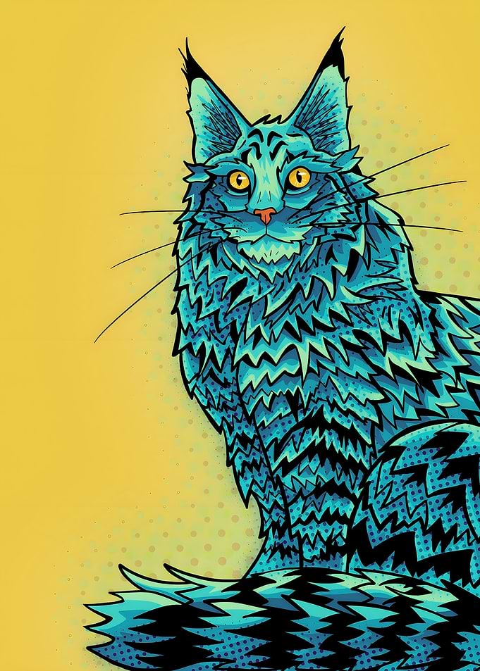 Blue maine coon portrait