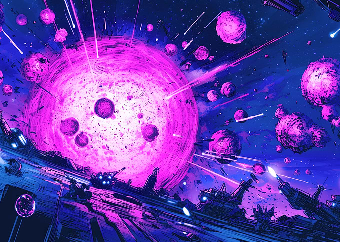 space battle cyberpunk
