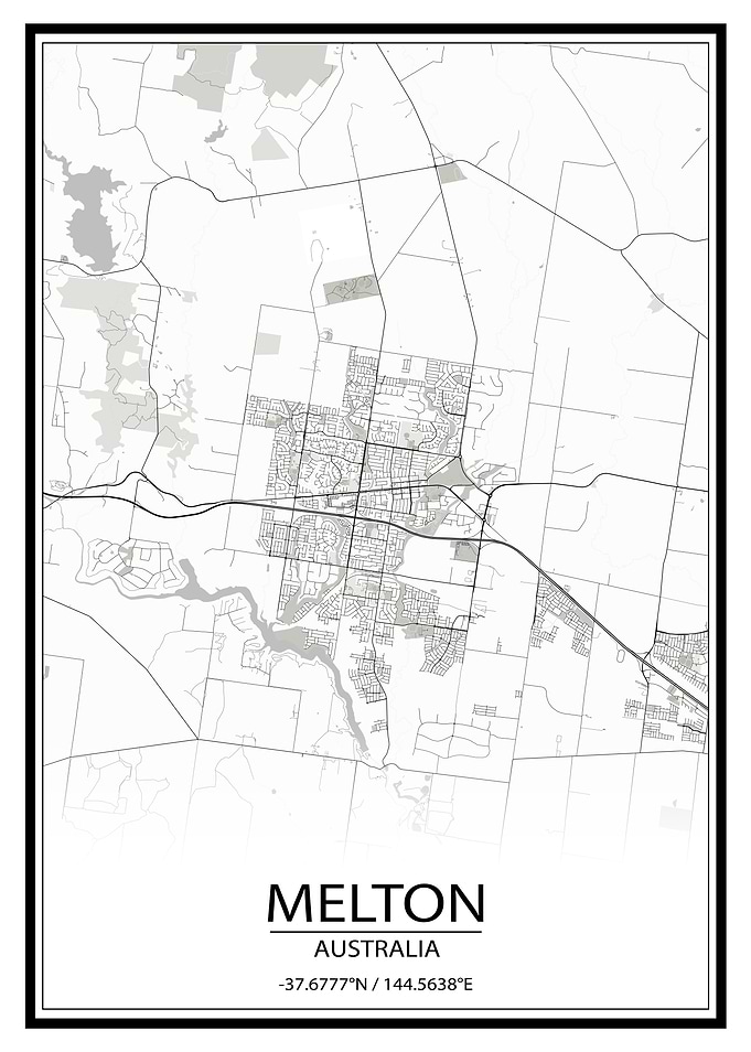 Melton Australia White Map