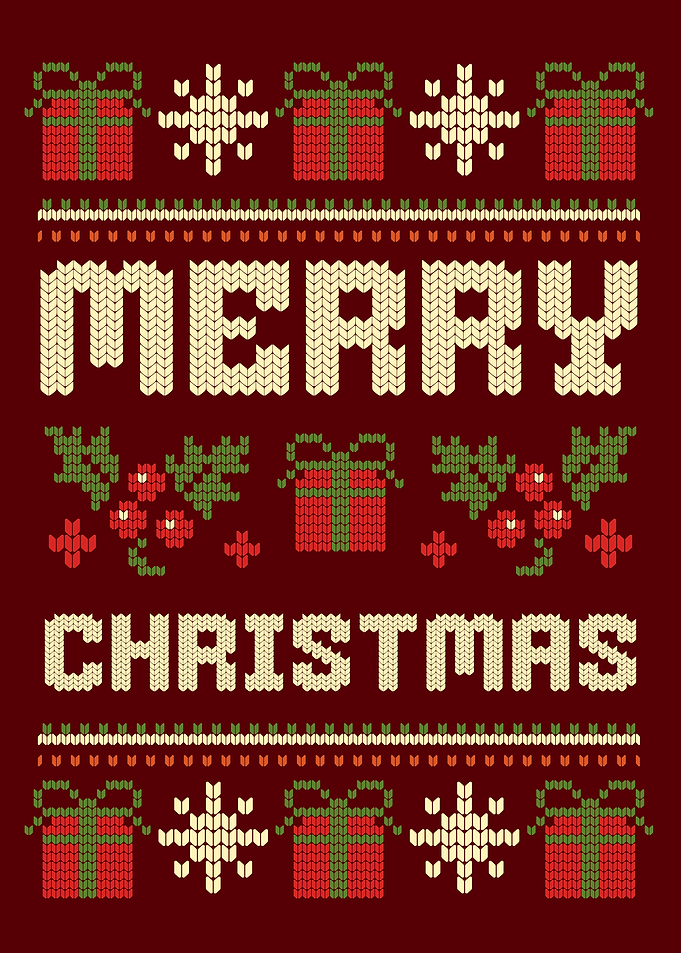 MERRY XMAS KNIT RED