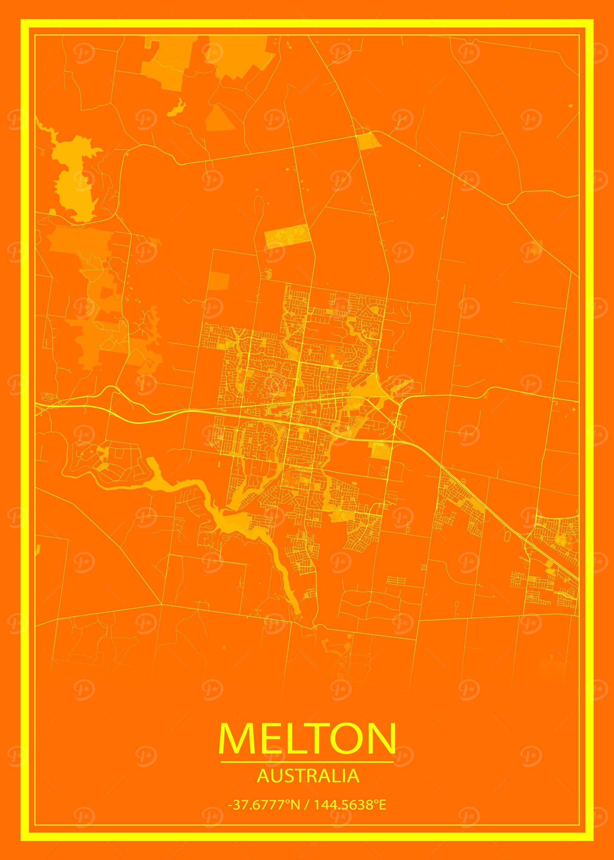 Melton AUS Orange City Map