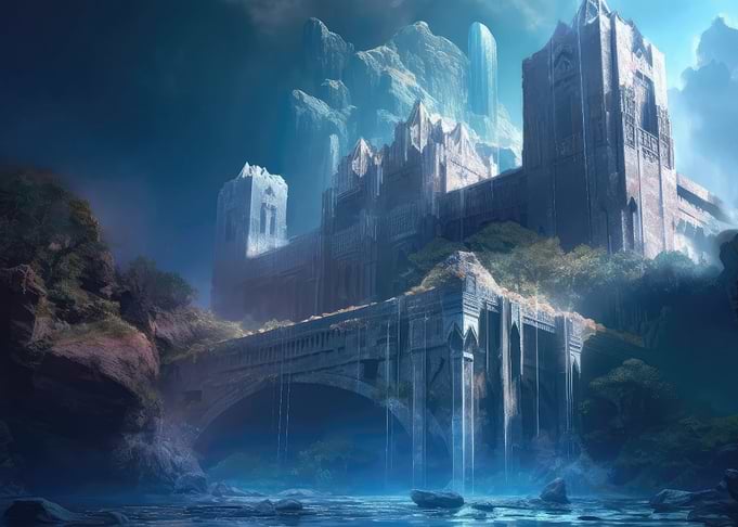 Castle Mythology Waterfall