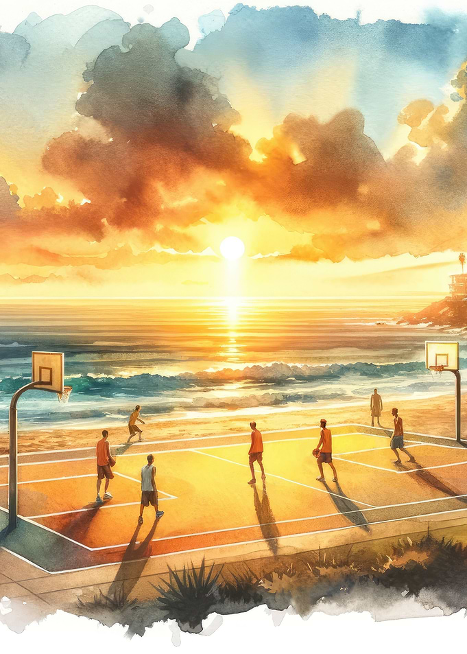 Basketball on the beach