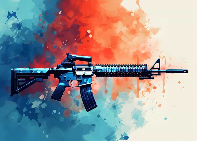 Rifle Gun Abstract Deco