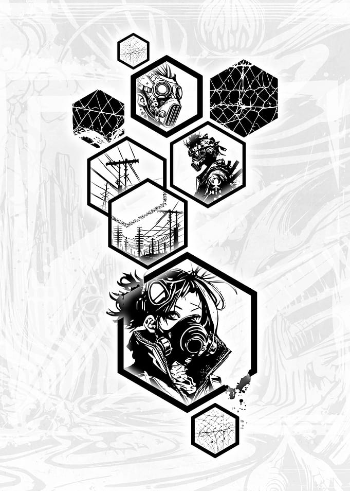 Punk Gasmask Hexagons