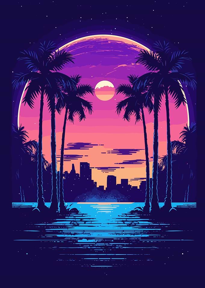 City Synthwave Retro