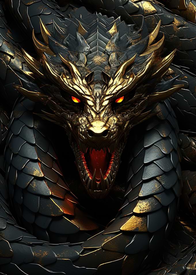 Black And Gold Dragon