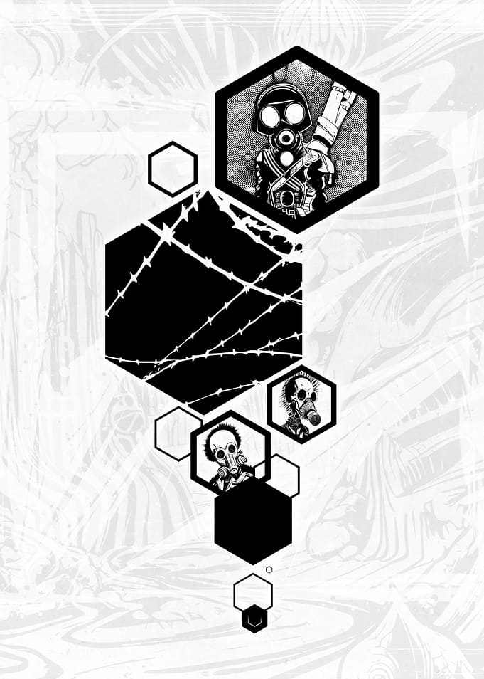Punk Gasmask Hexagons