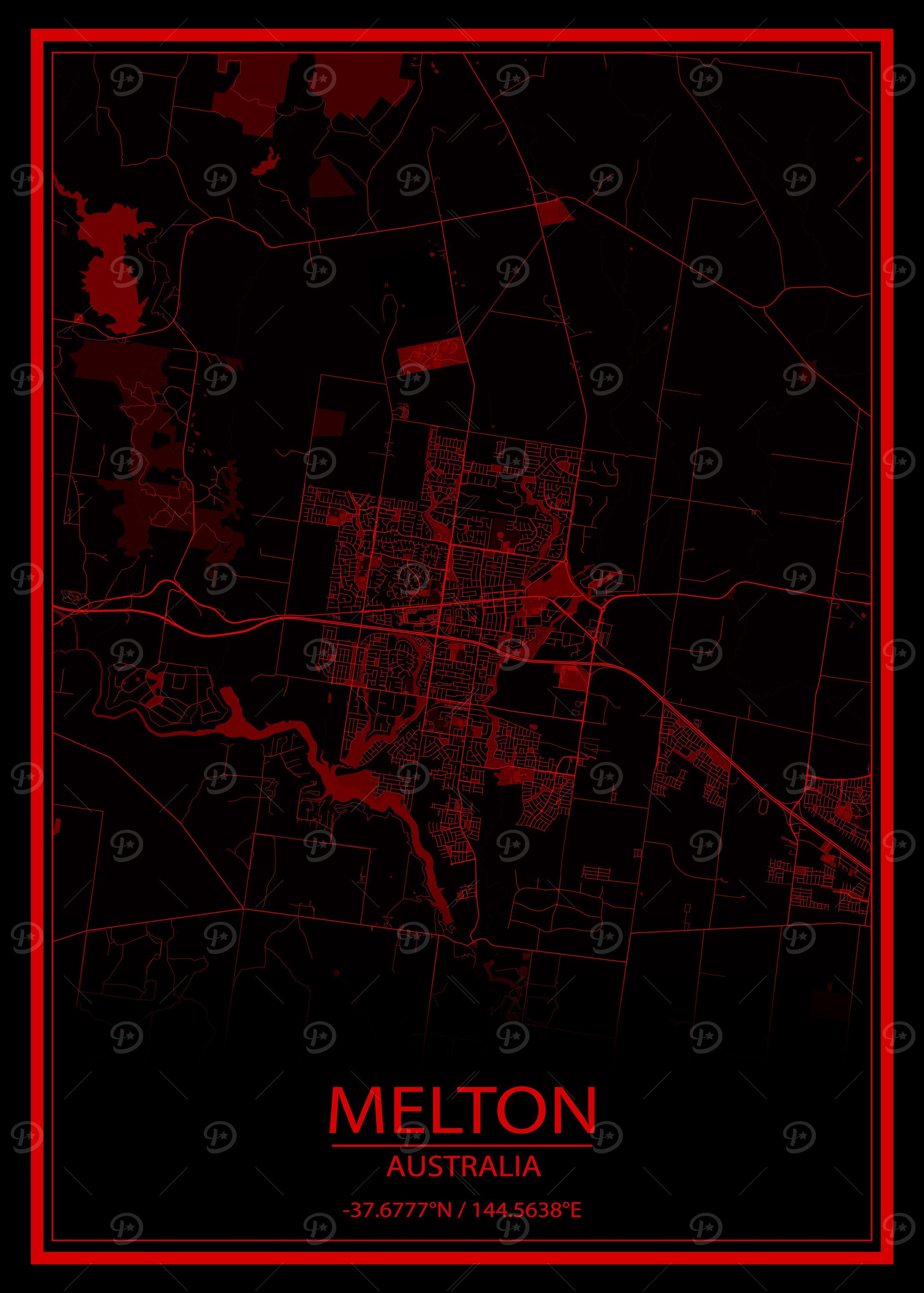 Melton Australia Red Map