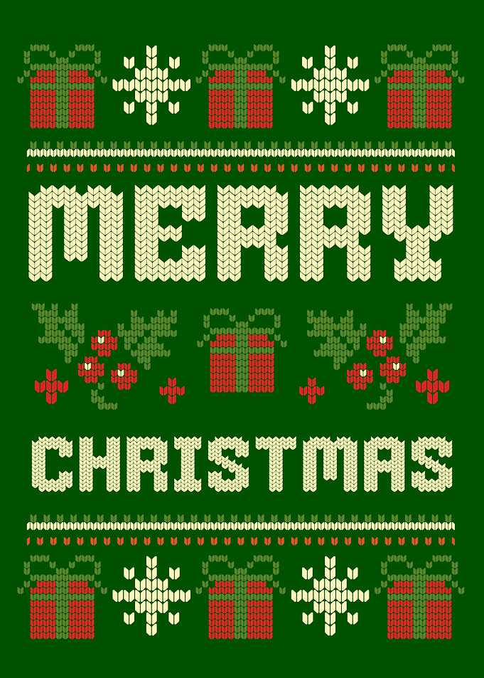 MERRY XMAS KNIT GREEN