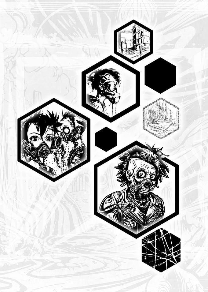 Punk Gasmask Hexagons