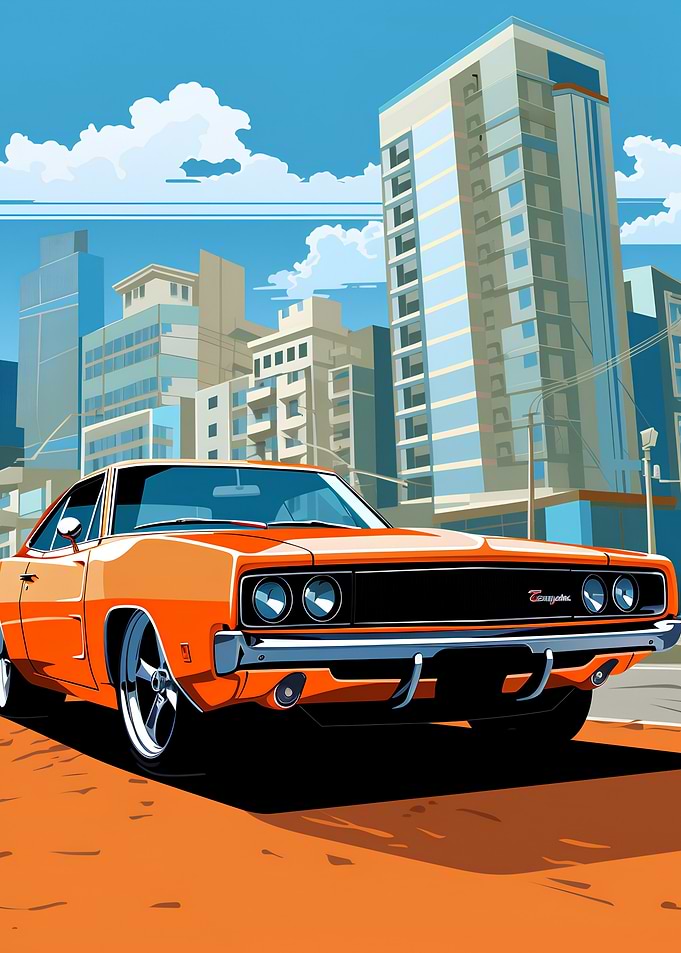 old Dodge Charger Vector