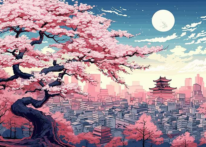 Cherry Blossom Japan Art